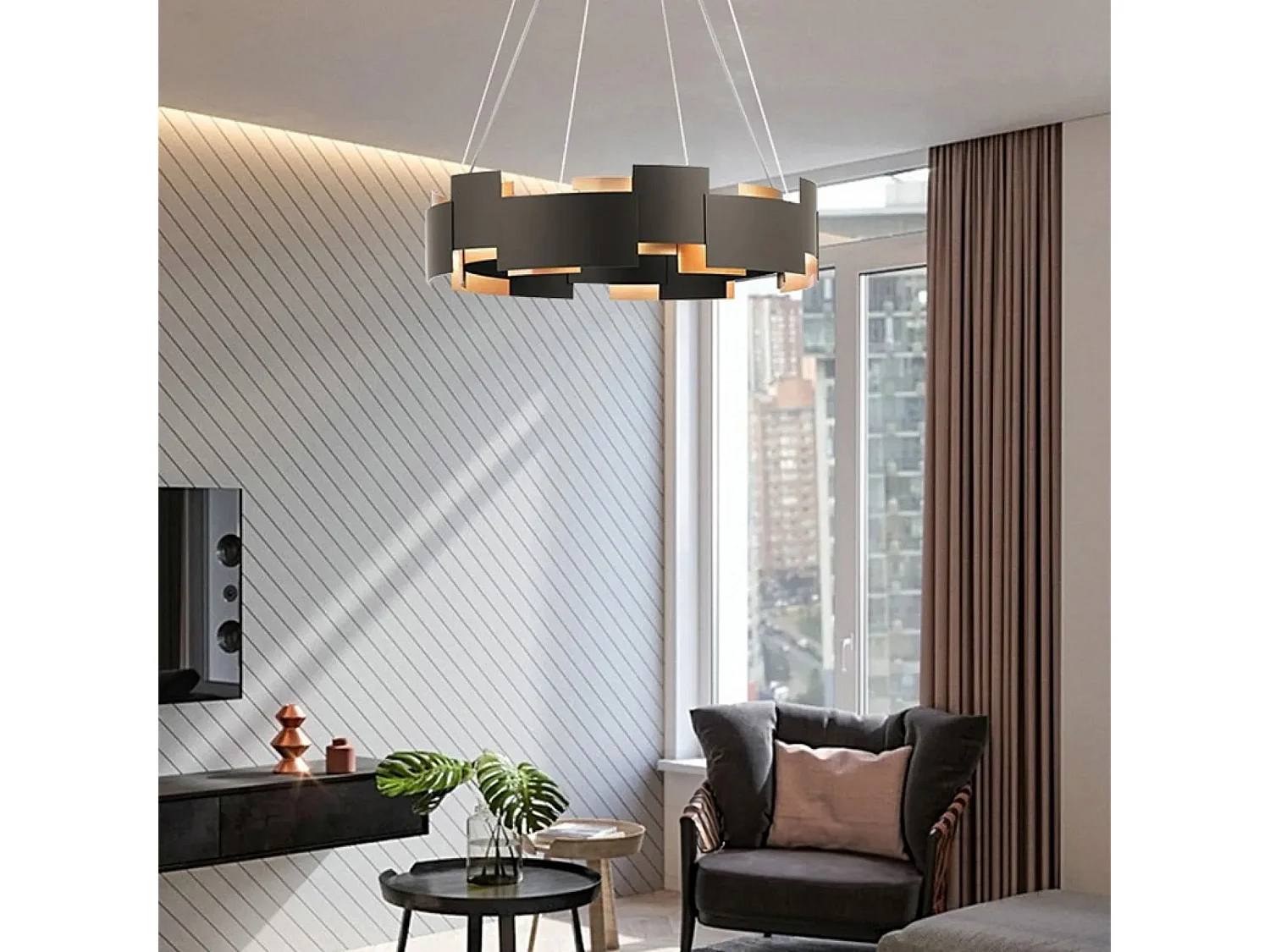 Lampe Suspendue Toolight App1561-6Cp Black