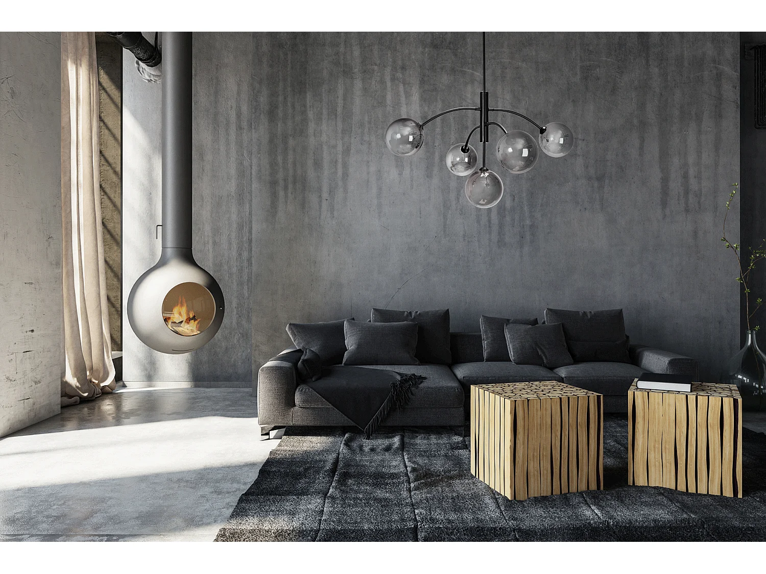 Lampe Suspendue Toolight App1021-6Cp Black