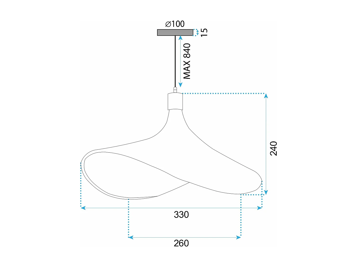 Lampe Suspendue Toolight App1642-1Cp 30Cm Beige