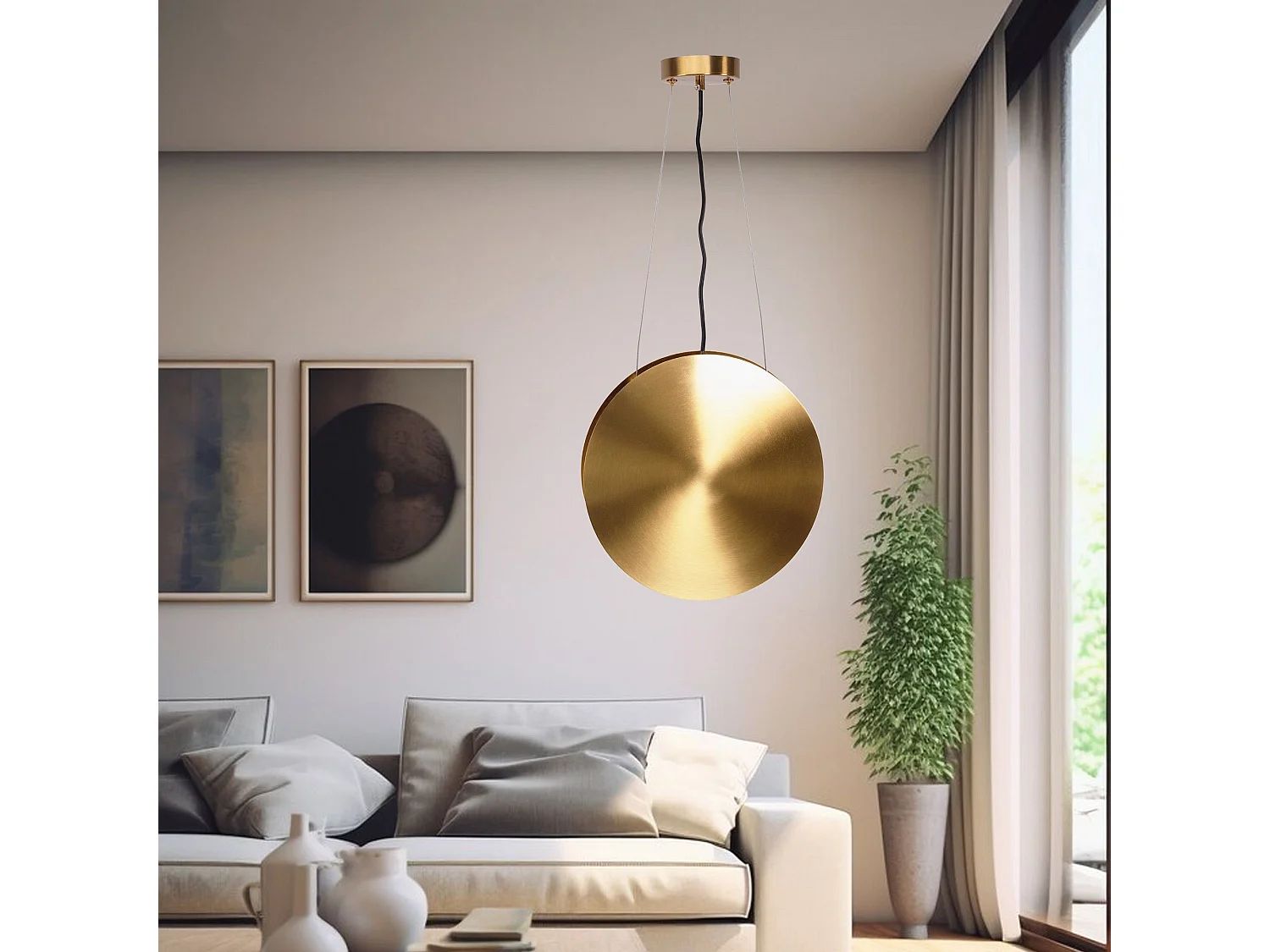 Lampe Suspendue Toolight Led App1377-Cp Black Gold