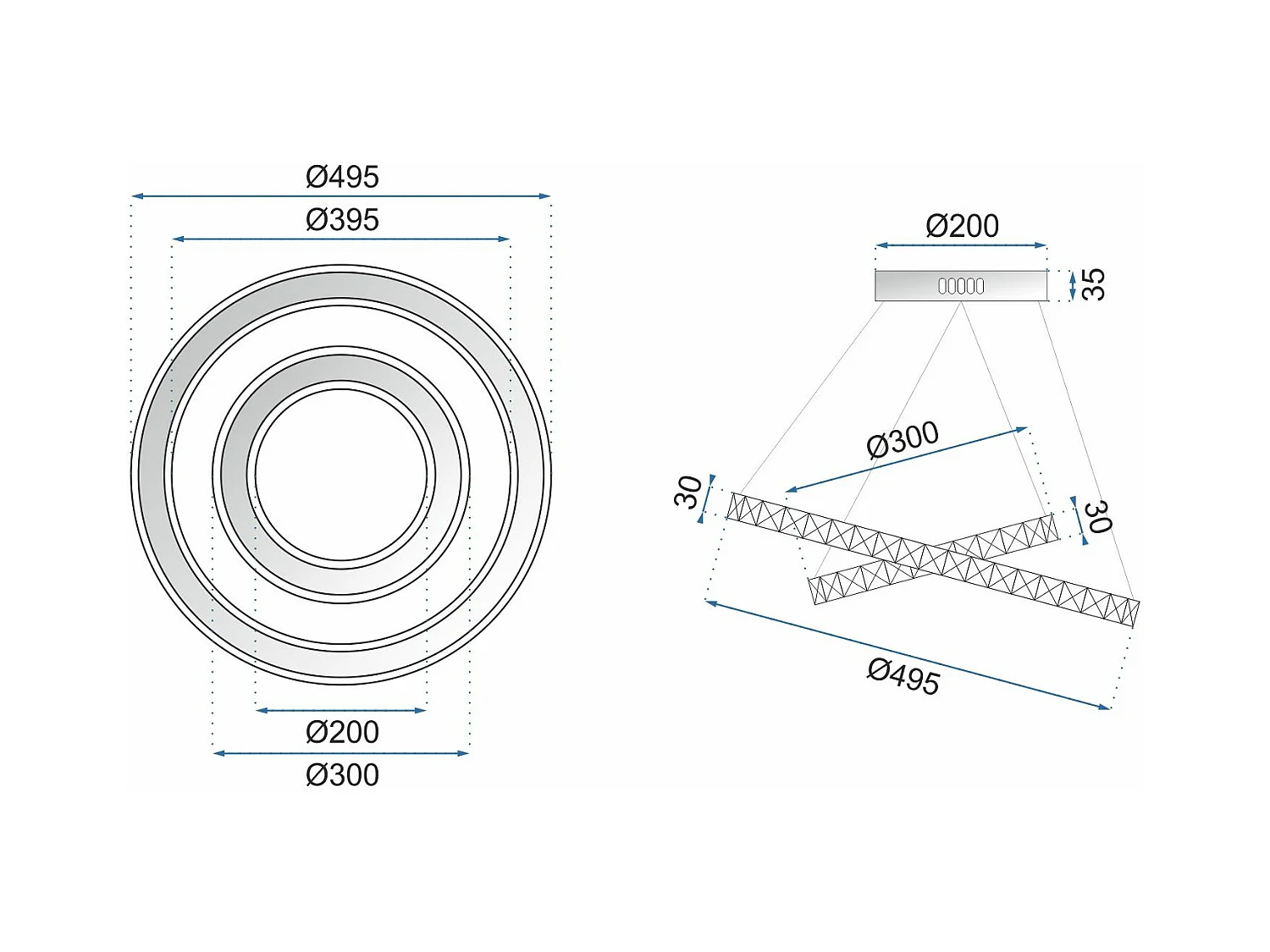 Hanglamp Toolight App418-Cp Ringi Grey