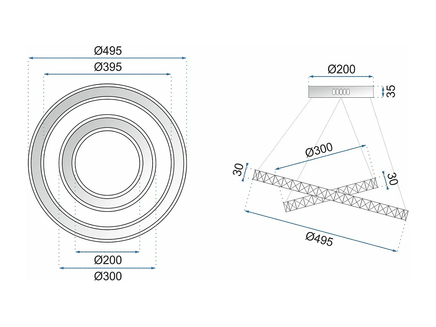 Lámpara Toolight App418-Cp Ringi Grey