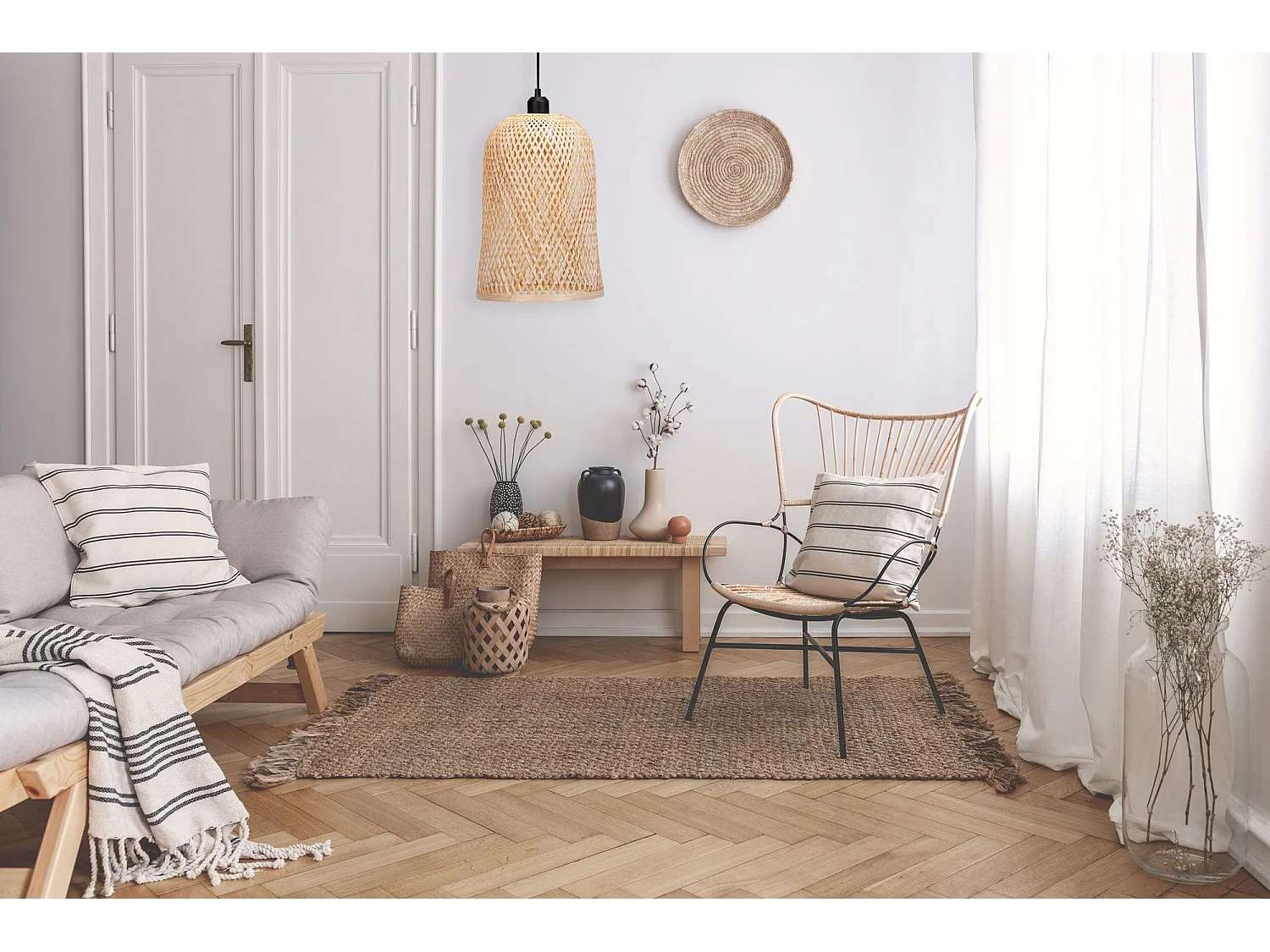 Lampe Suspendue Toolight App1335-1Cp Boho Beige