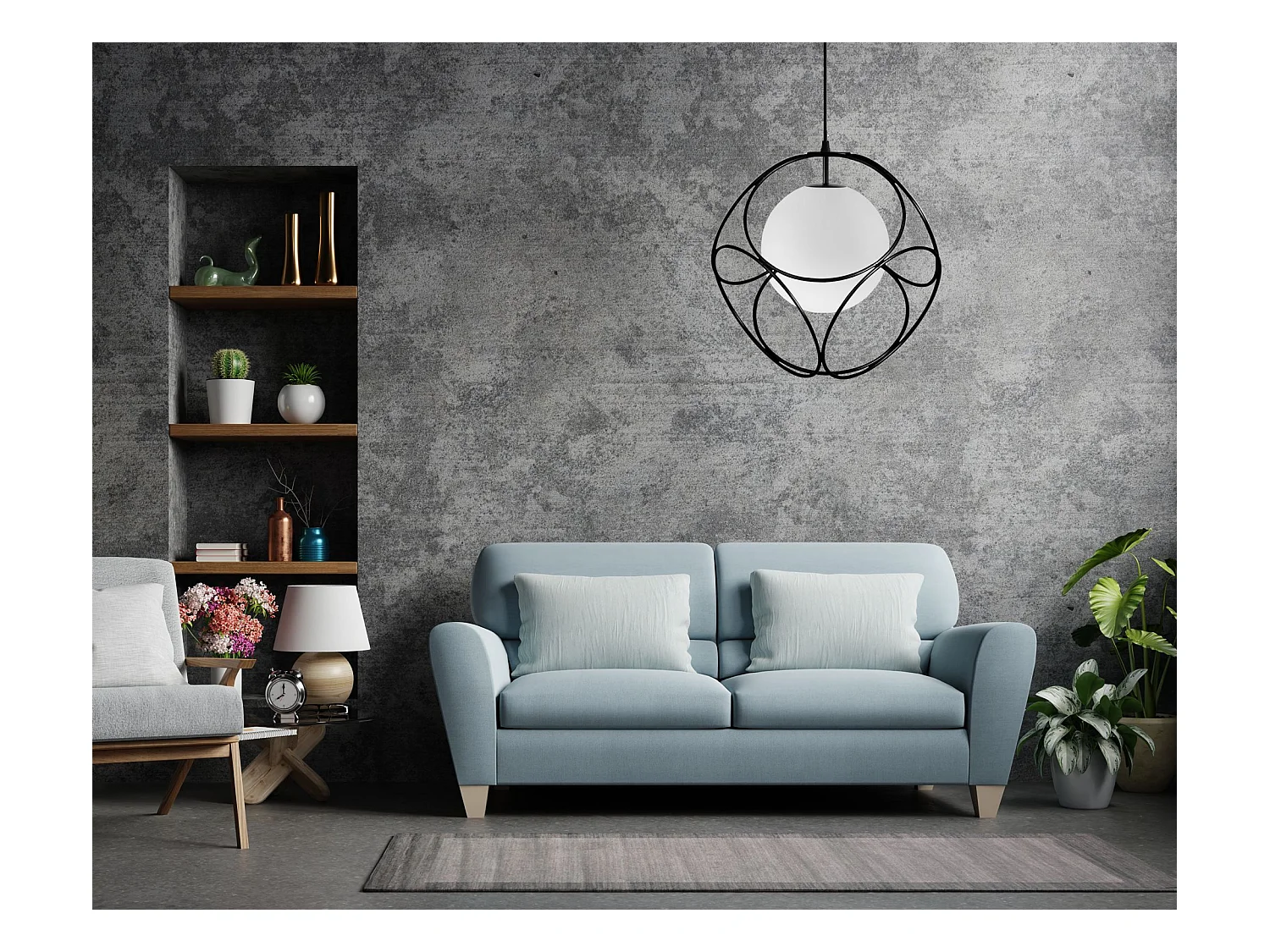 Lampe Suspendue Toolight App1019-1Cp Black