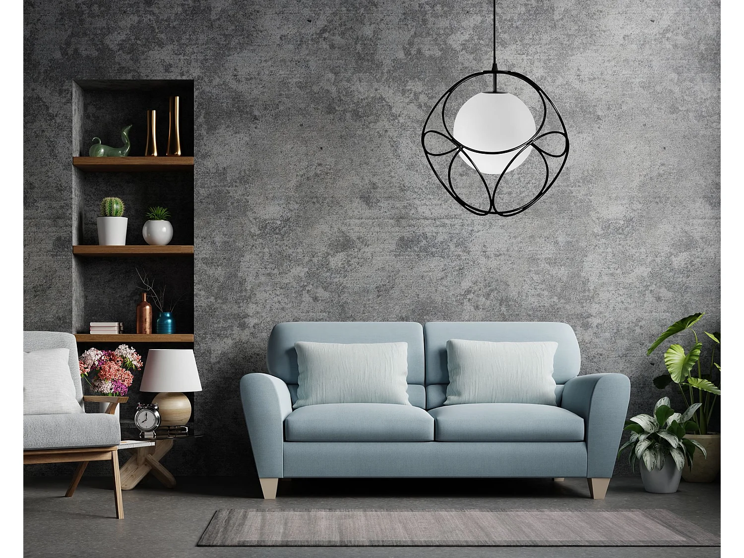 Lampe Suspendue Toolight App1019-1Cp Black