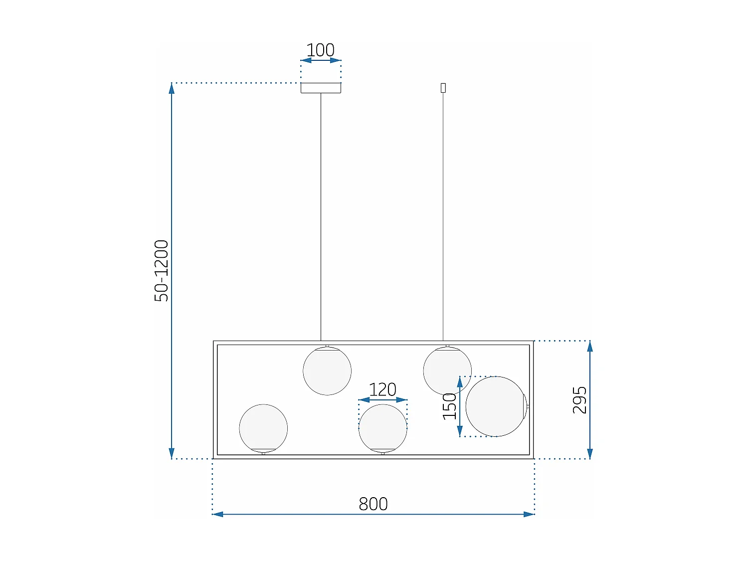 Candeeiro Suspenso Toolight App1020-5Cp Gold