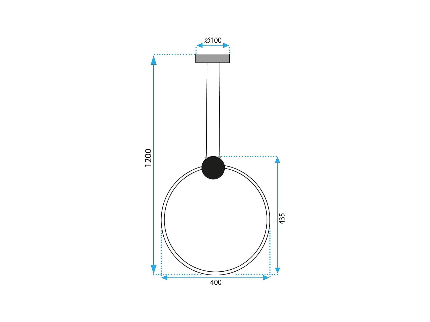Hängelampe Toolight Led App1396-Cp 40Cm Gold