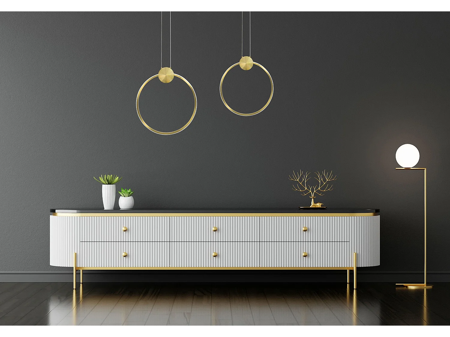 Candeeiro Suspenso Toolight Led App1396-Cp 40Cm Gold