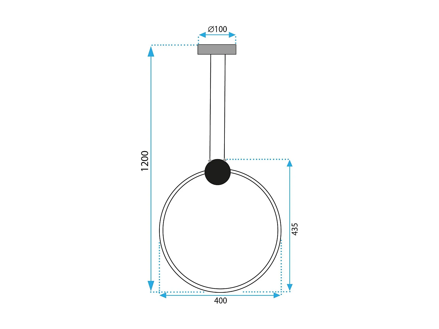 Candeeiro Suspenso Toolight Led App1396-Cp 40Cm Gold