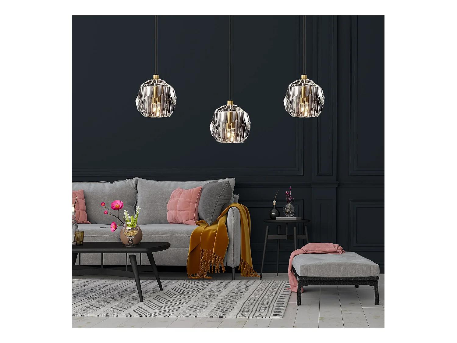 Lampe Suspendue Toolight App587-3Cp Black