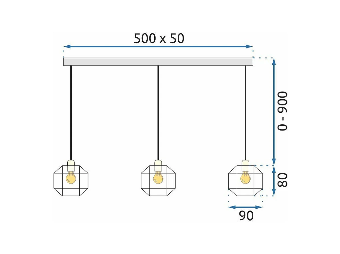 Lampe Suspendue Toolight App587-3Cp Black