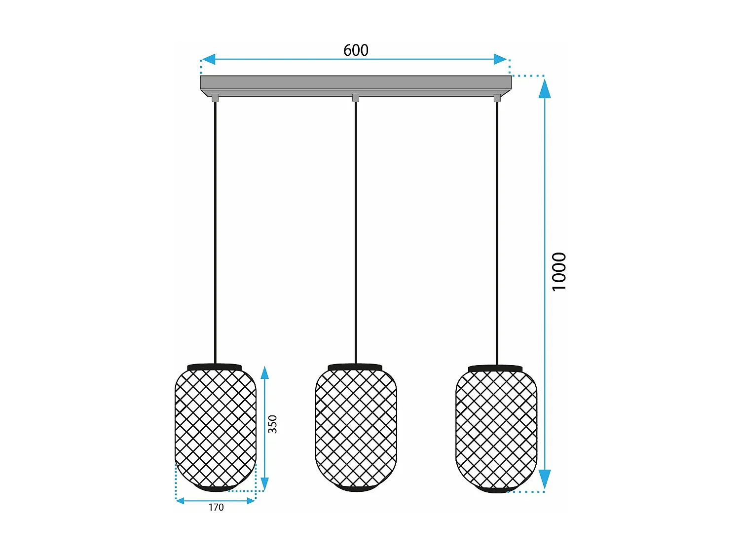Lampe Suspendue Toolight App1425-3Cp Black