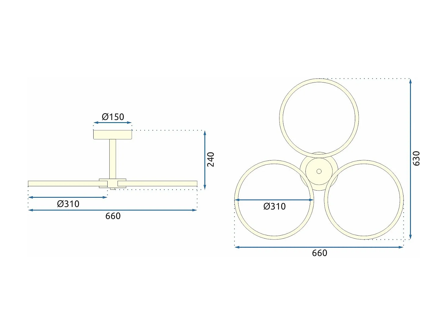 Candeeiro Suspenso Toolight App993-C Gold