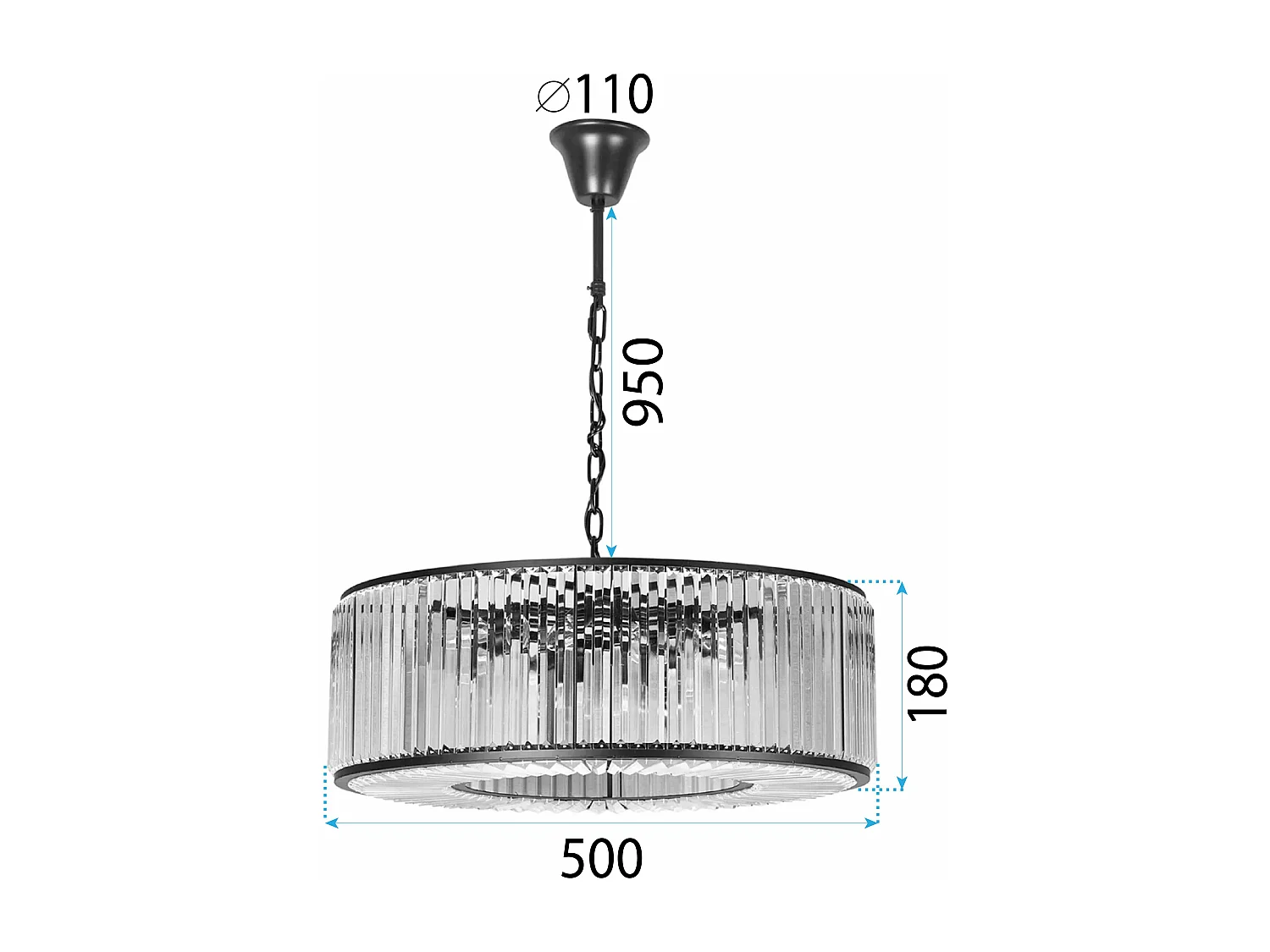 Lampe Suspendue Toolight App1652-6Cp 50Cm Gold