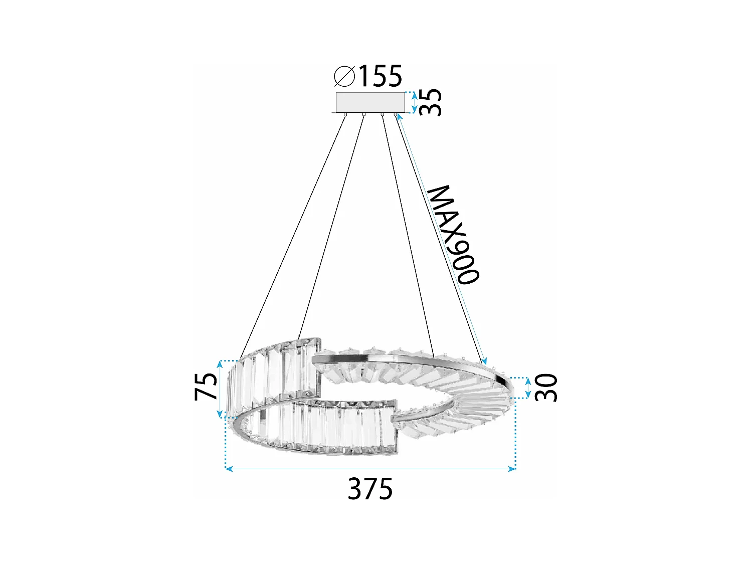 Candeeiro Suspenso Toolight Led App1527-Cp40 Chrome
