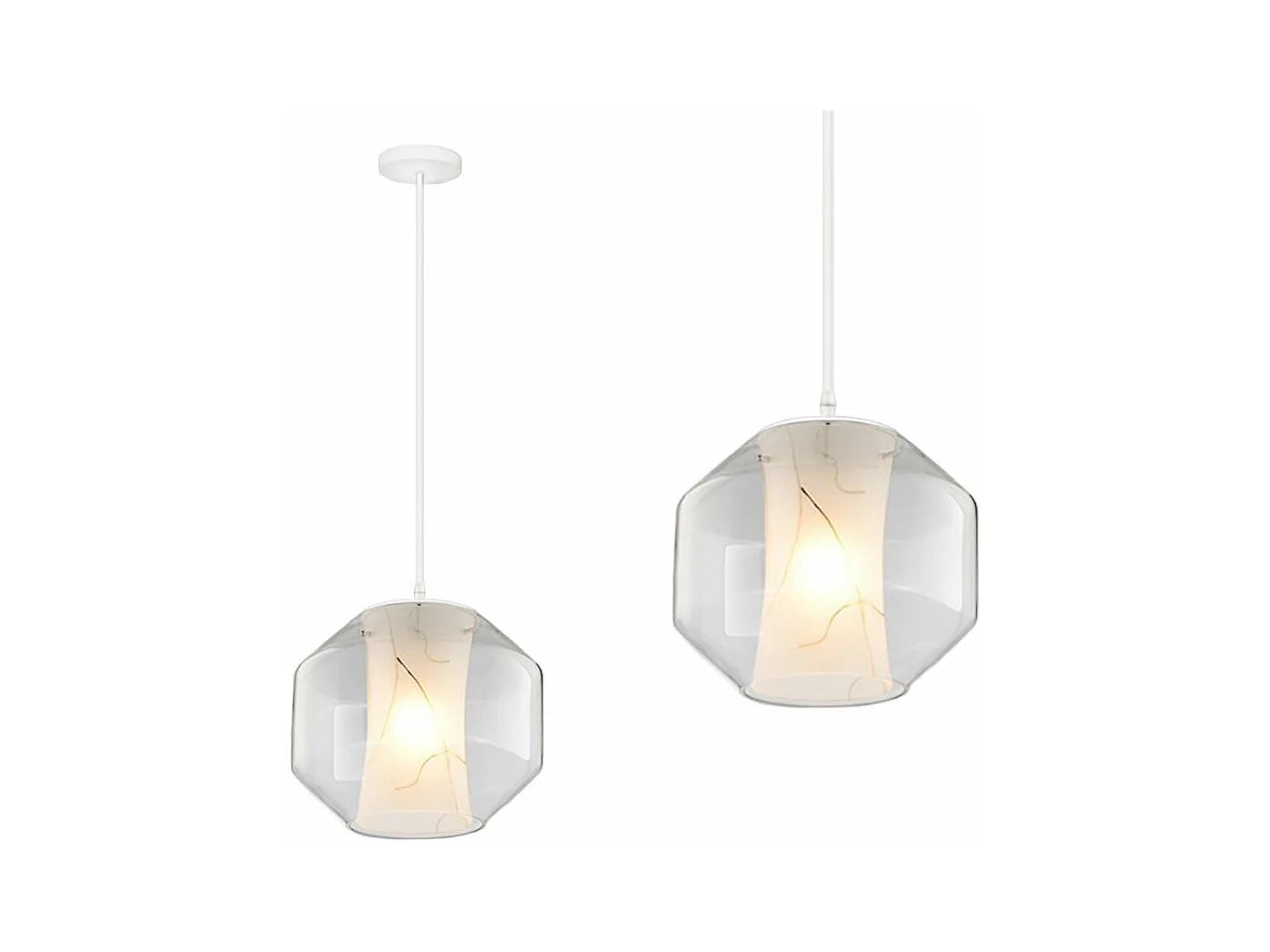 Lampada Toolight App908-1Cp Marble 24Cm Transparent