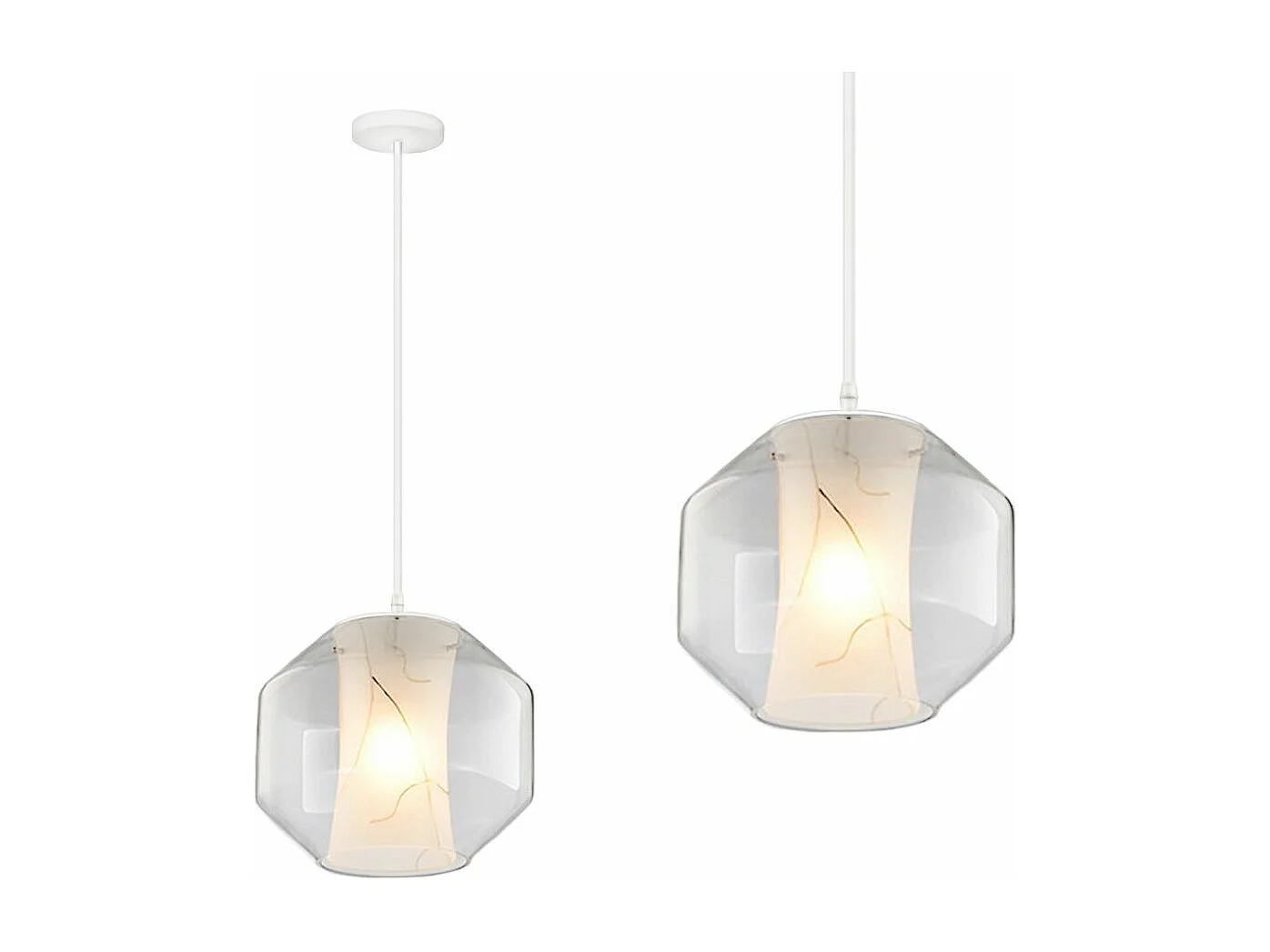 Lampada Toolight App908-1Cp Marble 24Cm Transparent