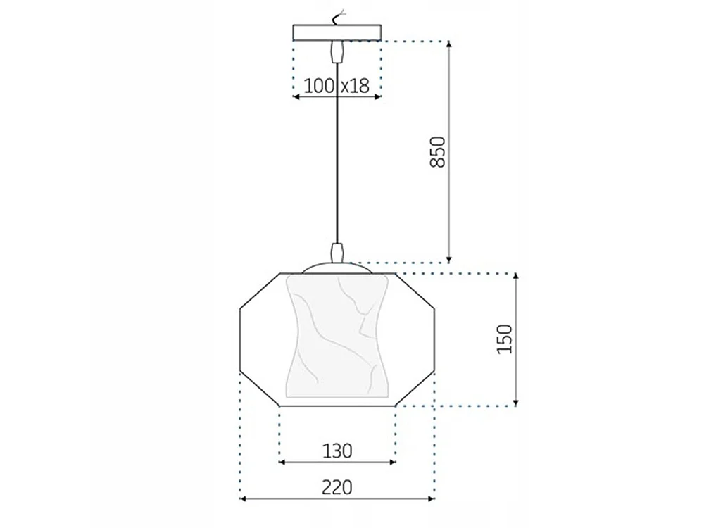 Lampada Toolight App908-1Cp Marble 24Cm Transparent