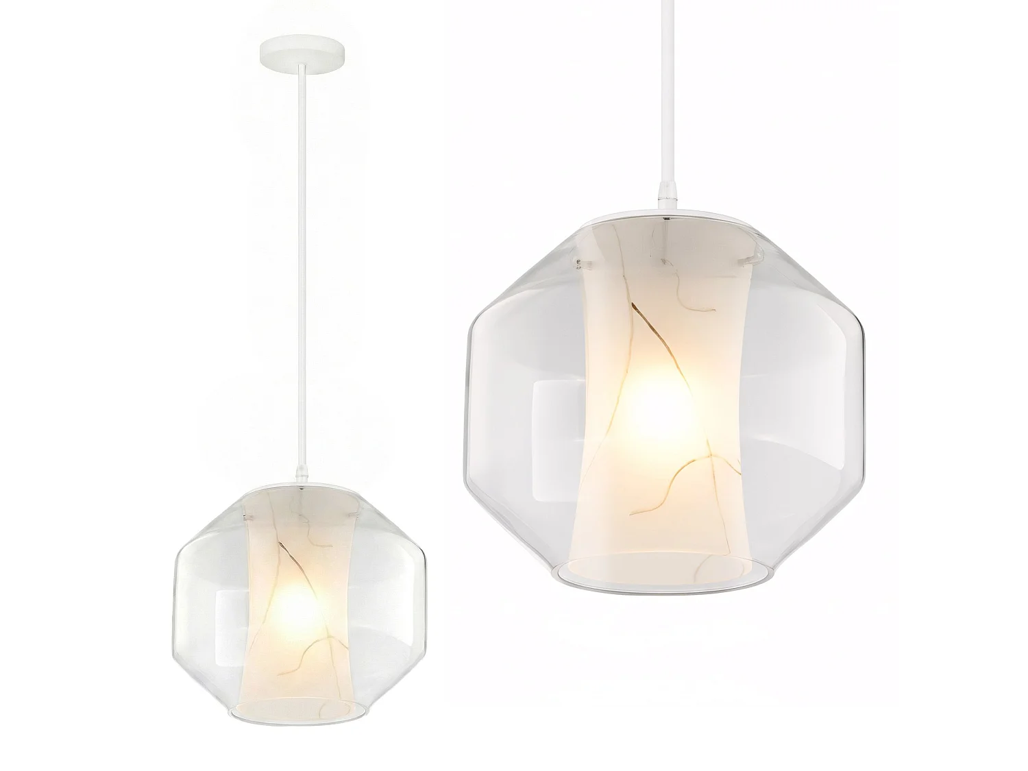 Lampada Toolight App908-1Cp Marble 24Cm Transparent