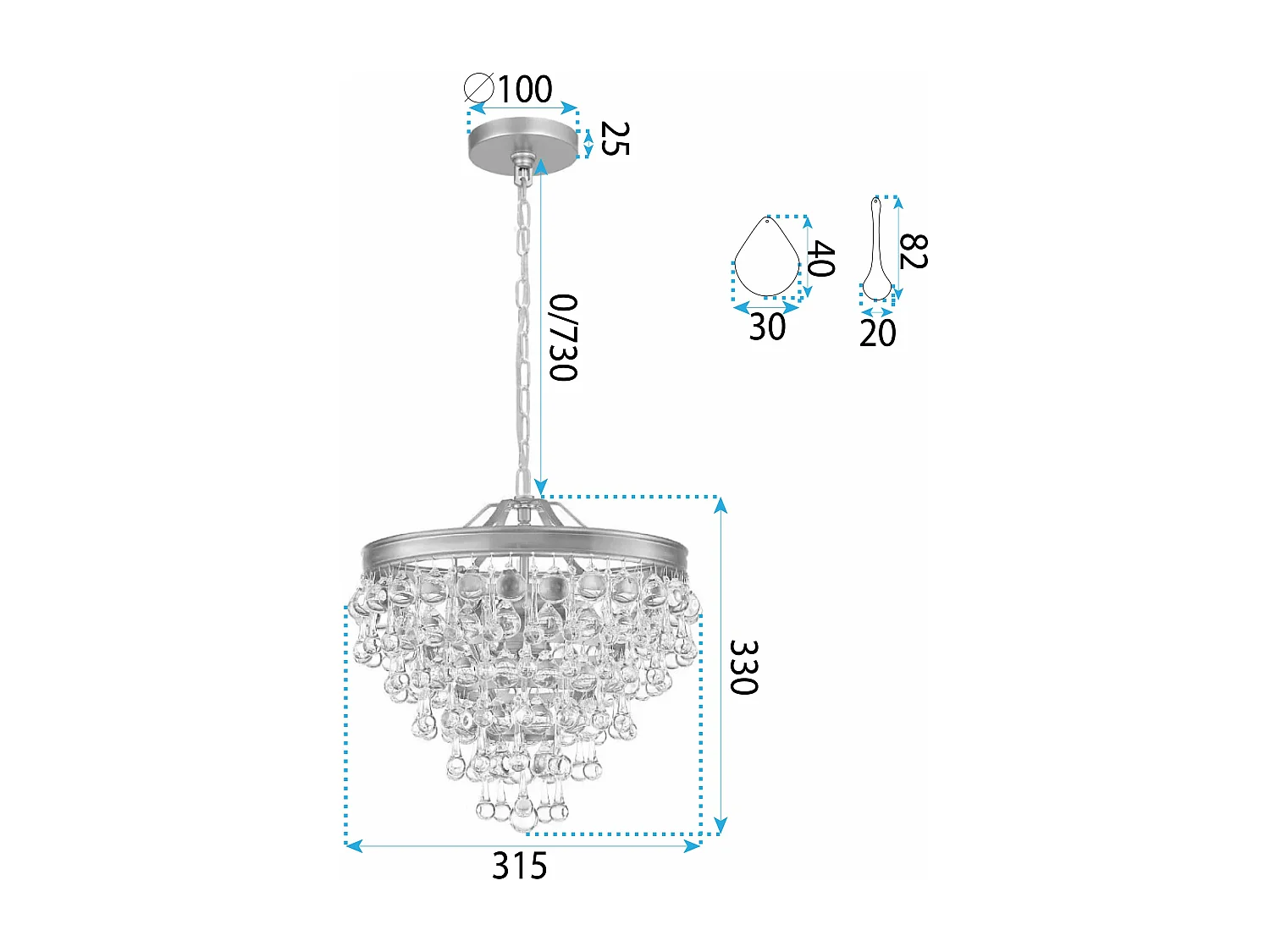 Candeeiro Suspenso Toolight App1621-3Cp Gold