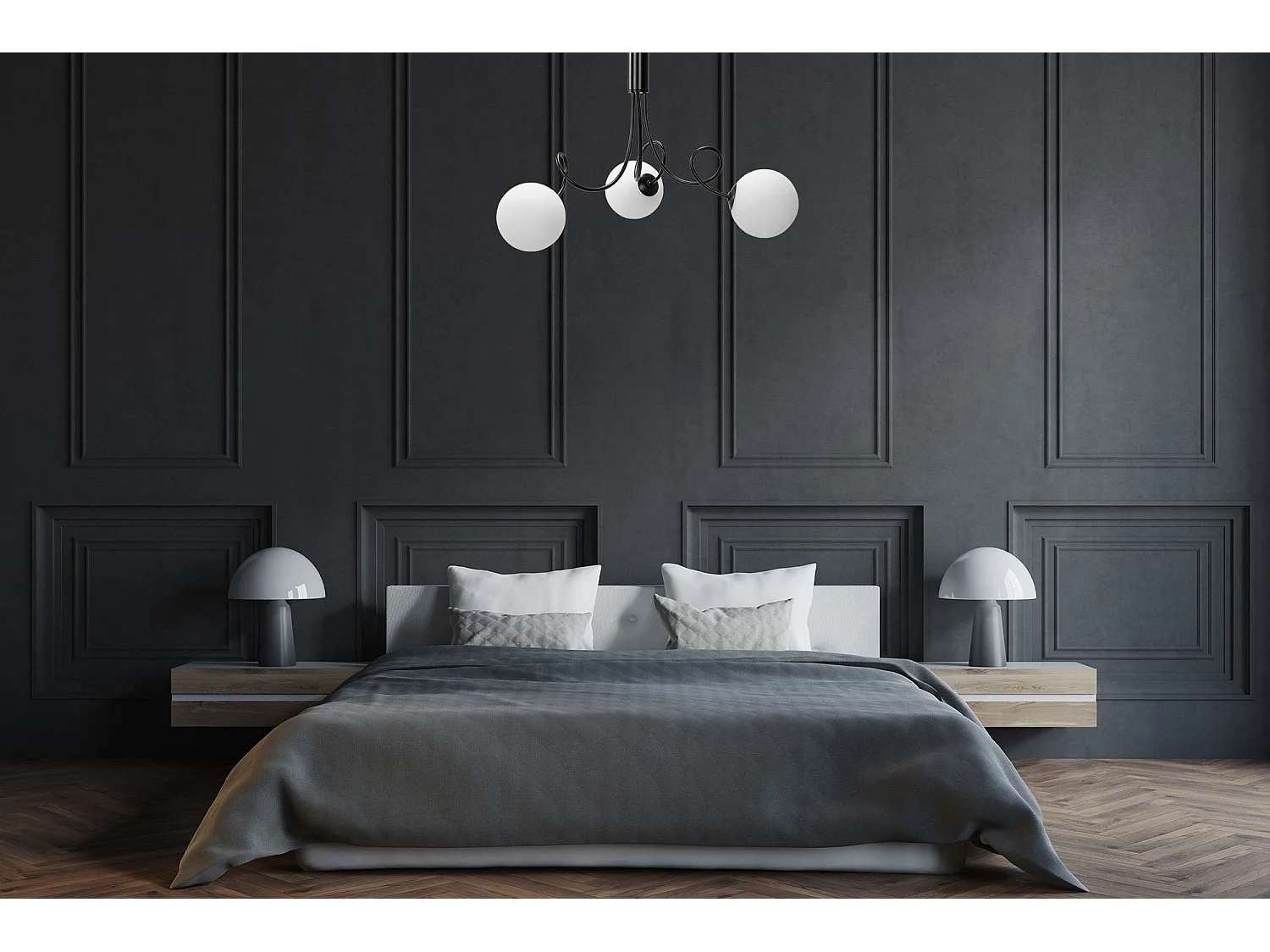 Lampe Suspendue Toolight App1154-3Cp Black White