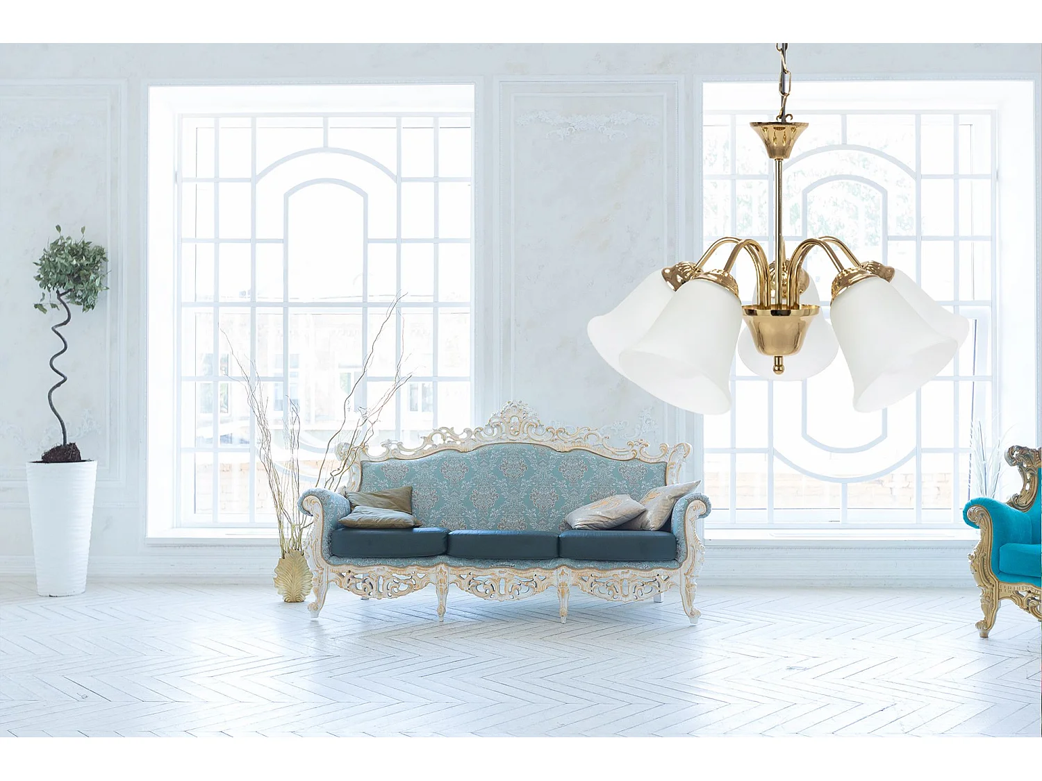 Lampe Suspendue Toolight App959-5Cp Gold