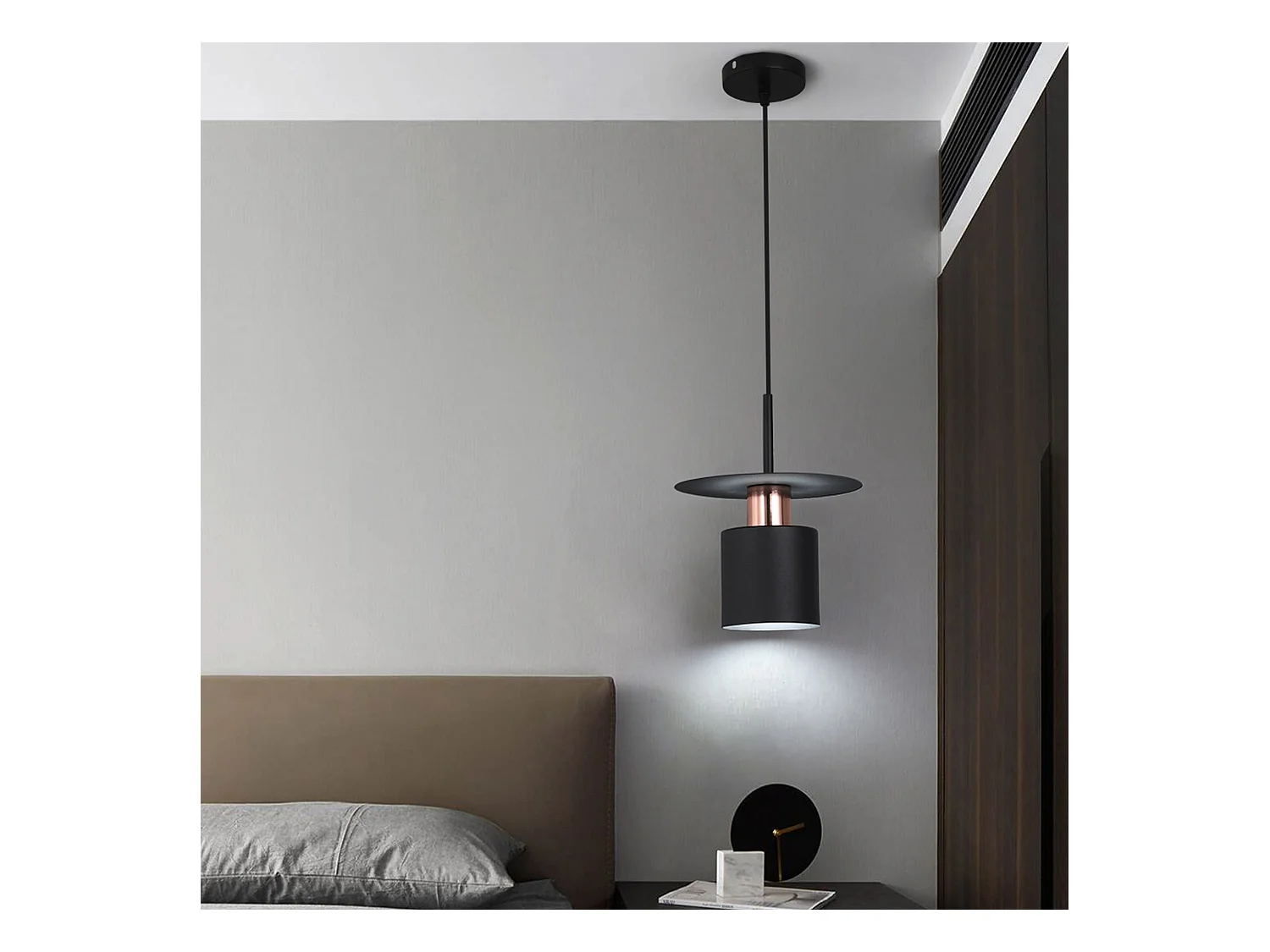 Lampe Suspendue Toolight App1145-1Cp Black Rose Gold