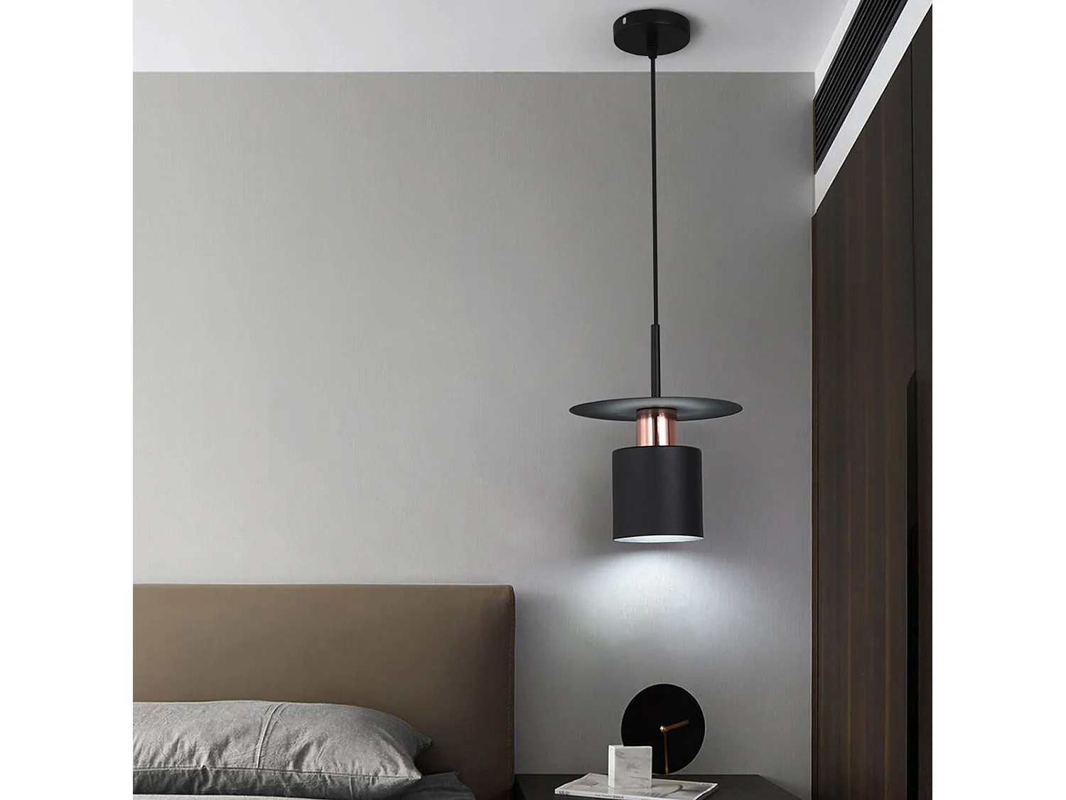 Lampe Suspendue Toolight App1145-1Cp Black Rose Gold