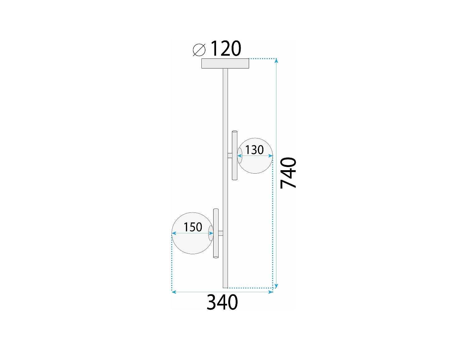 Lampe Suspendue Toolight App1666-2Cp Gold