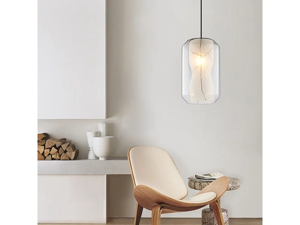 Lampe Suspendue Toolight App909-1Cp Marble 18Cm Transparent