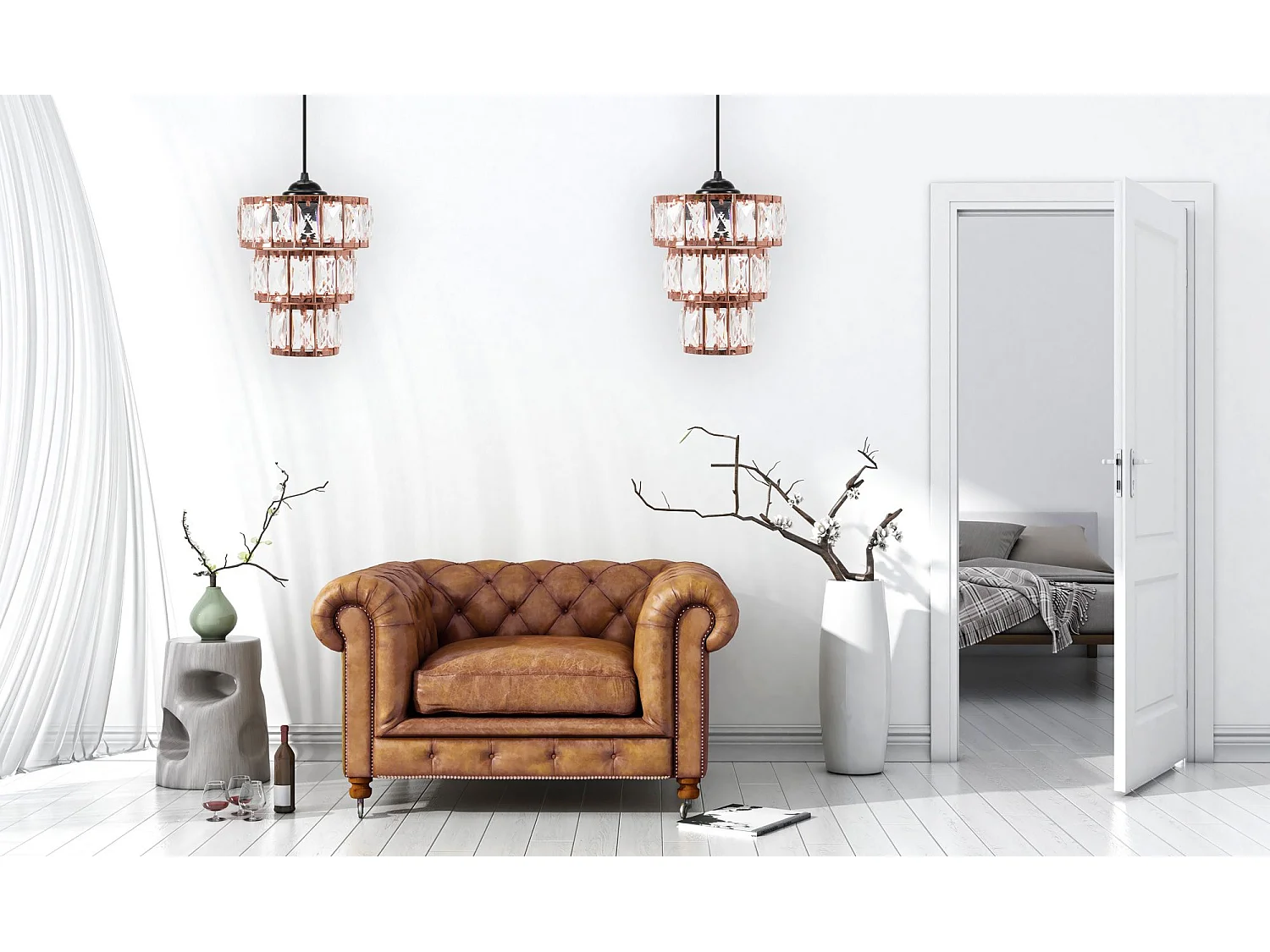 Lampe Suspendue Toolight App1104-1Cp Rose Gold