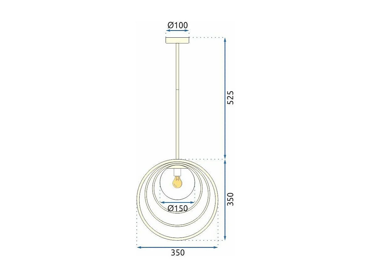 Lampe Suspendue Toolight App1217-1Cp Gold