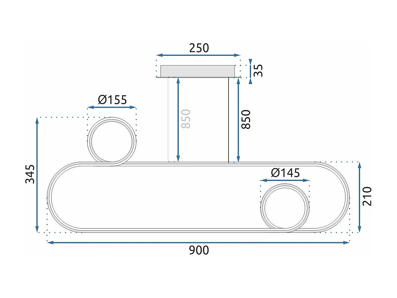 Lampe Suspendue Toolight Led App810-Cp Chrome