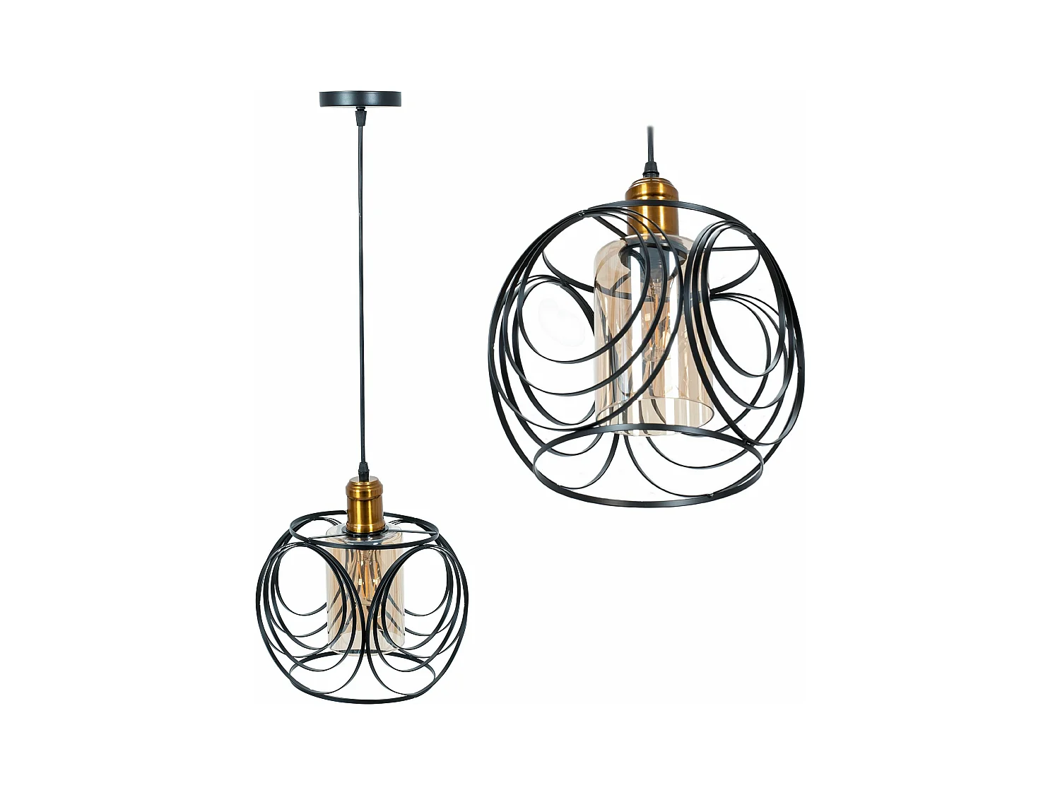 Lampe Suspendue Toolight App1127-1Cp Black Gold