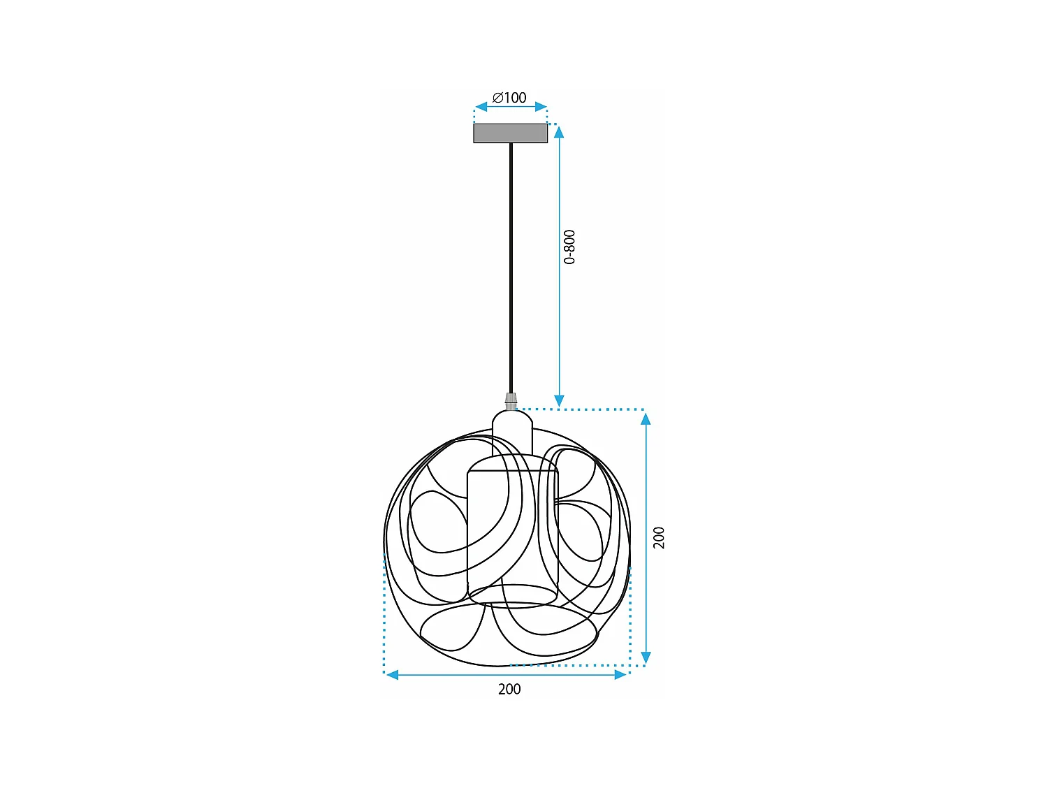 Lampe Suspendue Toolight App1127-1Cp Black Gold