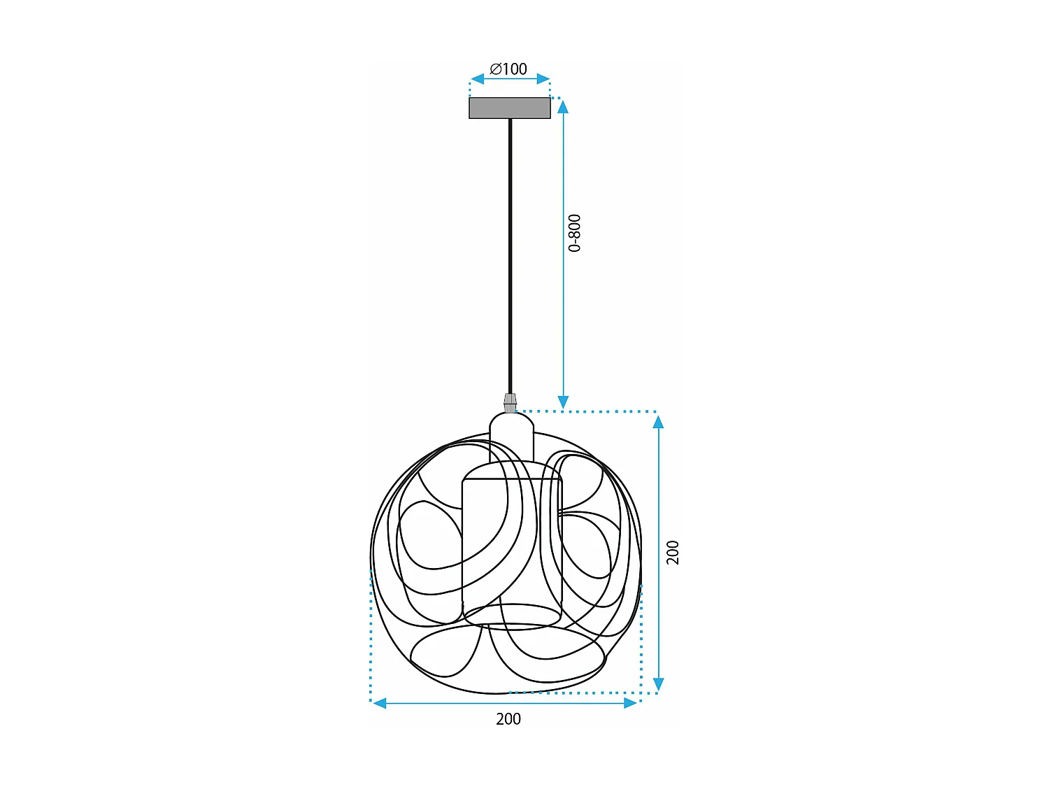 Lampe Suspendue Toolight App1127-1Cp Black Gold