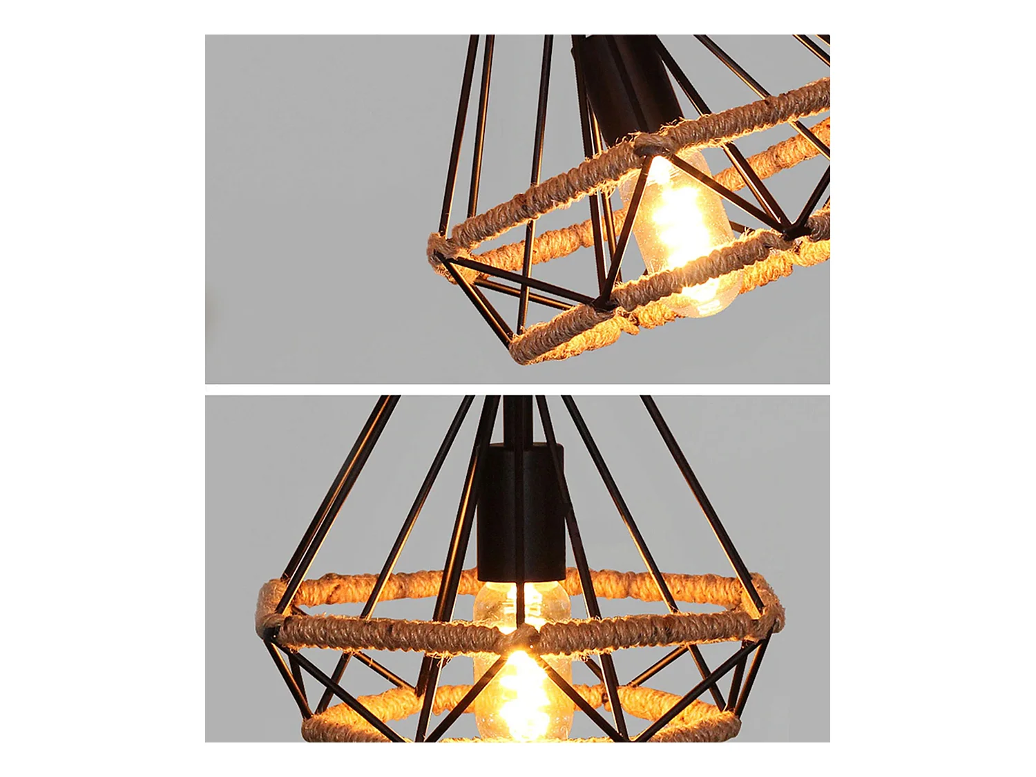 Lampe Suspendue Toolight App679-1Cp Loft Boho 38Cm Black