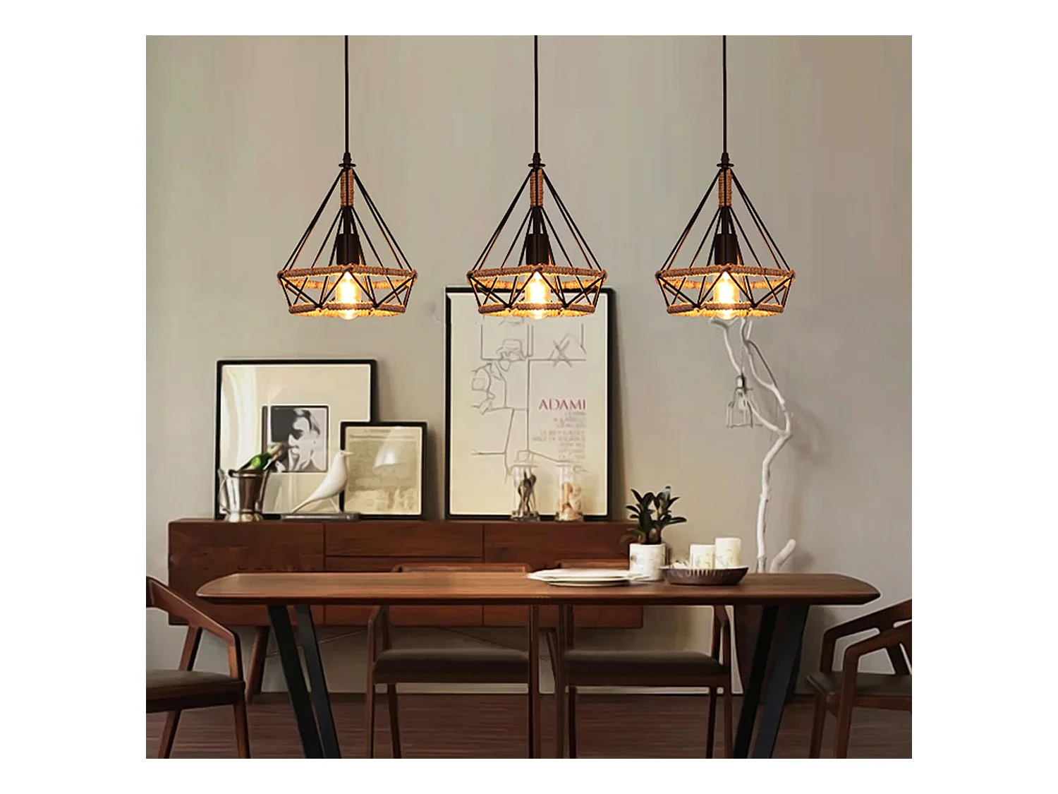 Lampe Suspendue Toolight App679-1Cp Loft Boho 38Cm Black