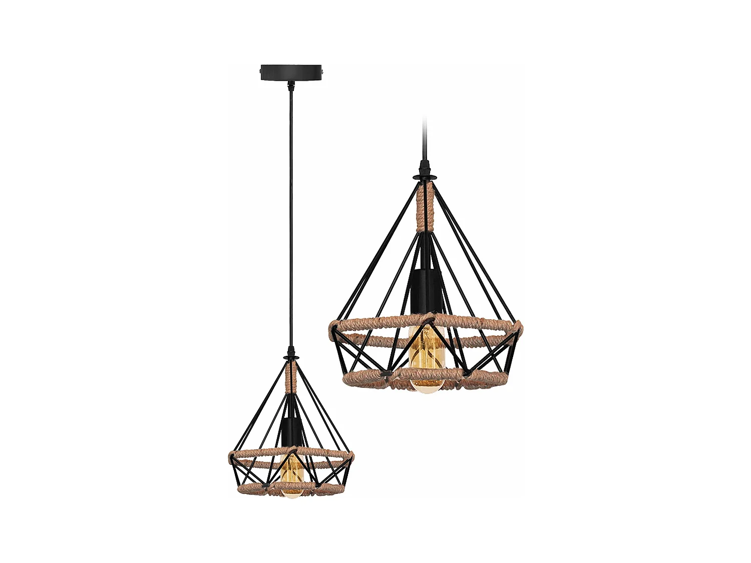 Lampe Suspendue Toolight App679-1Cp Loft Boho 38Cm Black