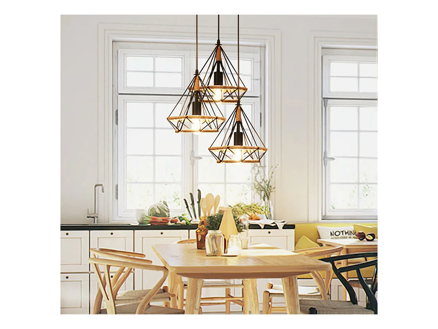 Lámpara Toolight App679-1Cp Loft Boho 38Cm Black