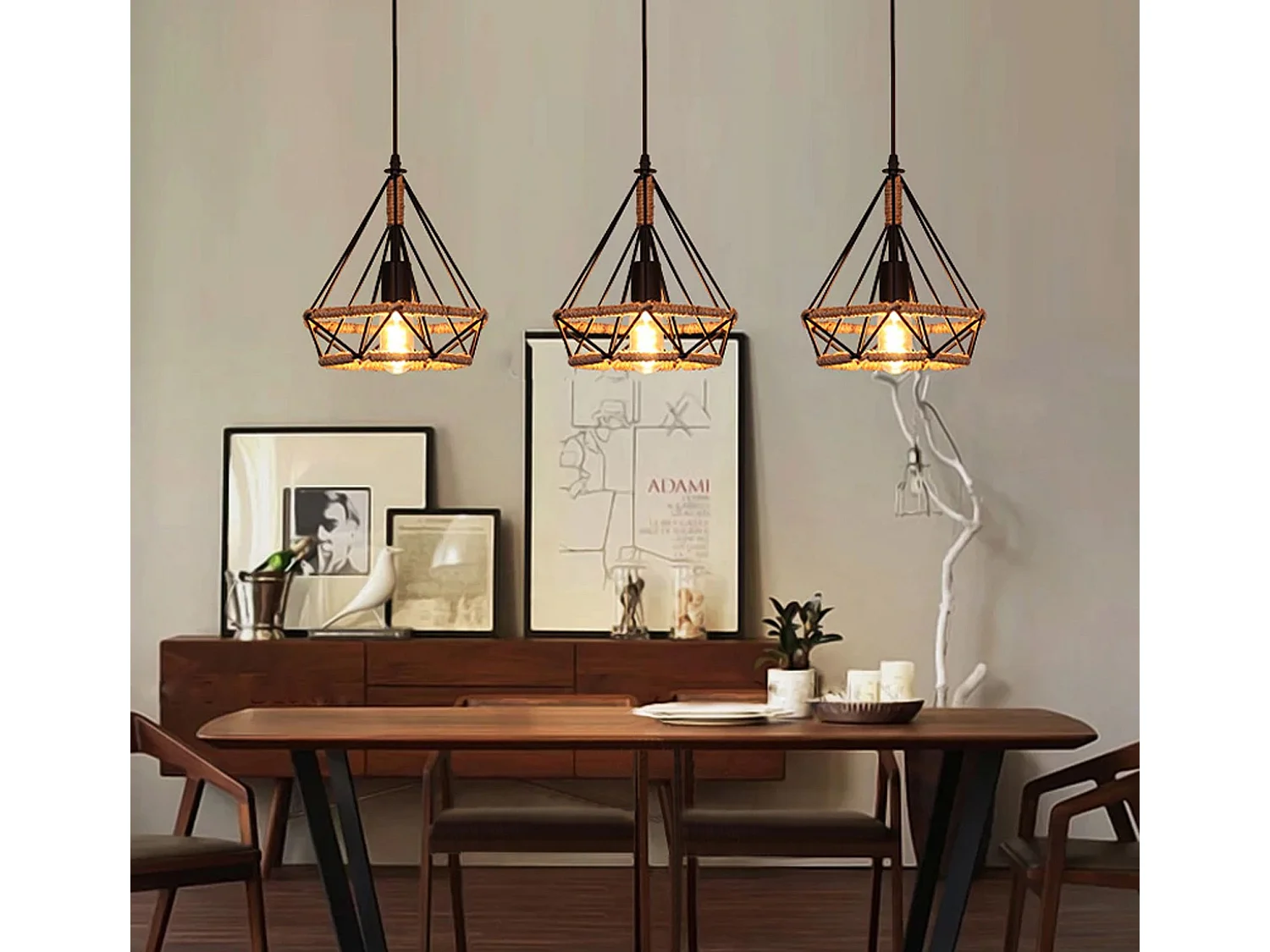 Lampe Suspendue Toolight App679-1Cp Loft Boho 38Cm Black