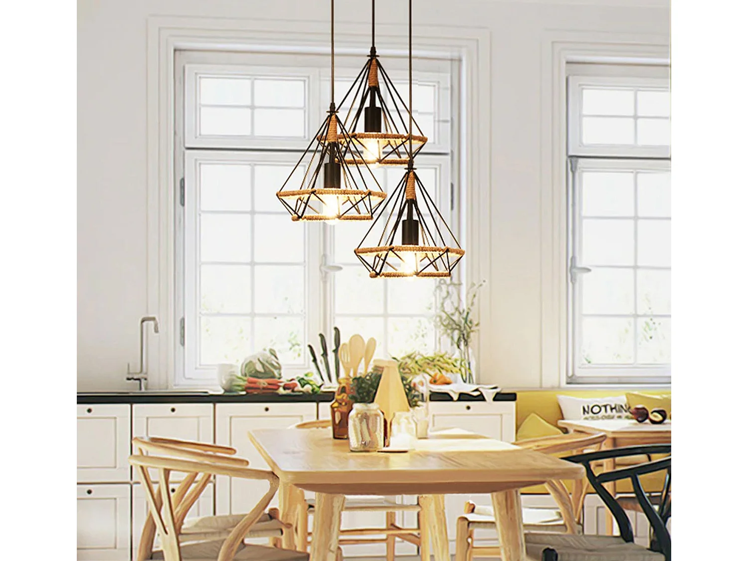 Lampe Suspendue Toolight App679-1Cp Loft Boho 38Cm Black