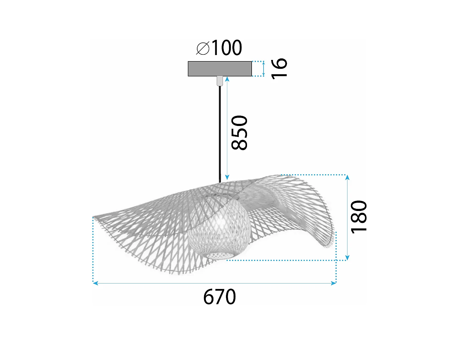 Lampe Suspendue Toolight App1548-1Cp Boho Beige