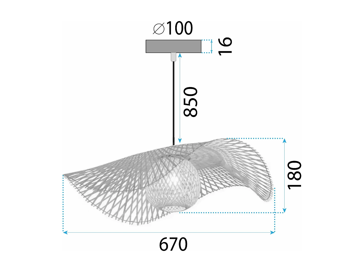 Lampe Suspendue Toolight App1548-1Cp Boho Beige