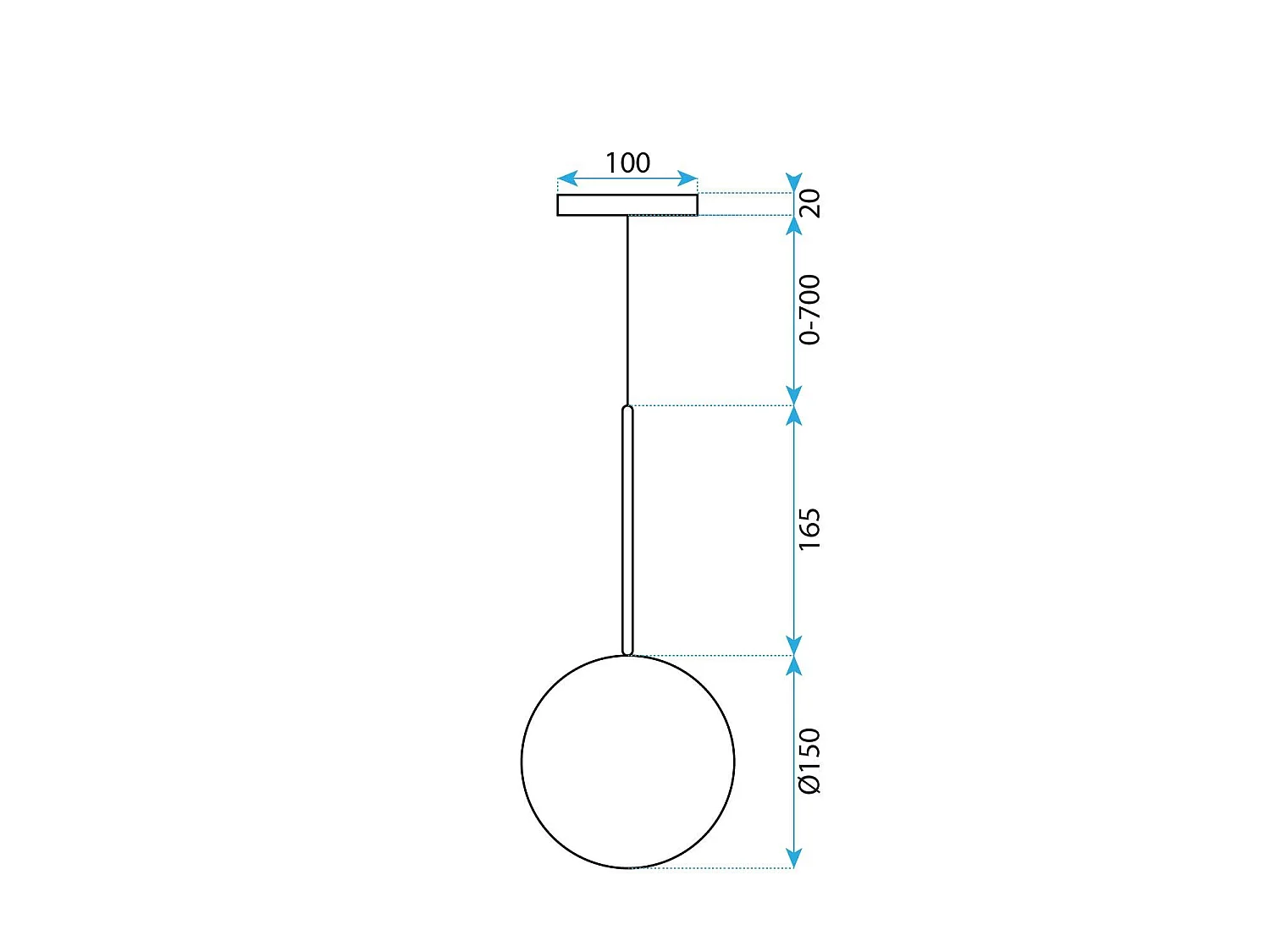 Lampe Suspendue Toolight App1680-1Cp 15Cm Gold
