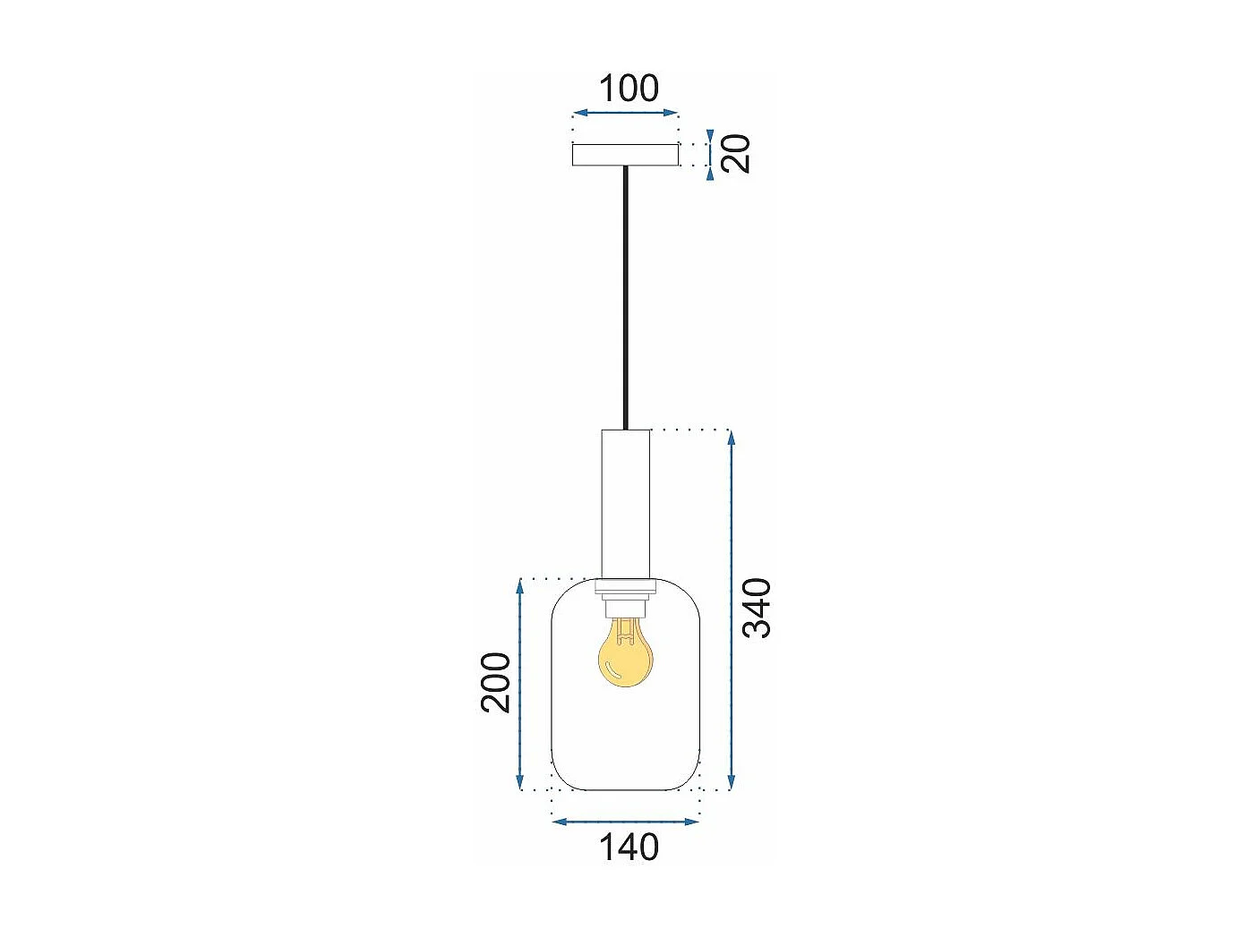 Lampe Suspendue Toolight App458-1Cp Orange