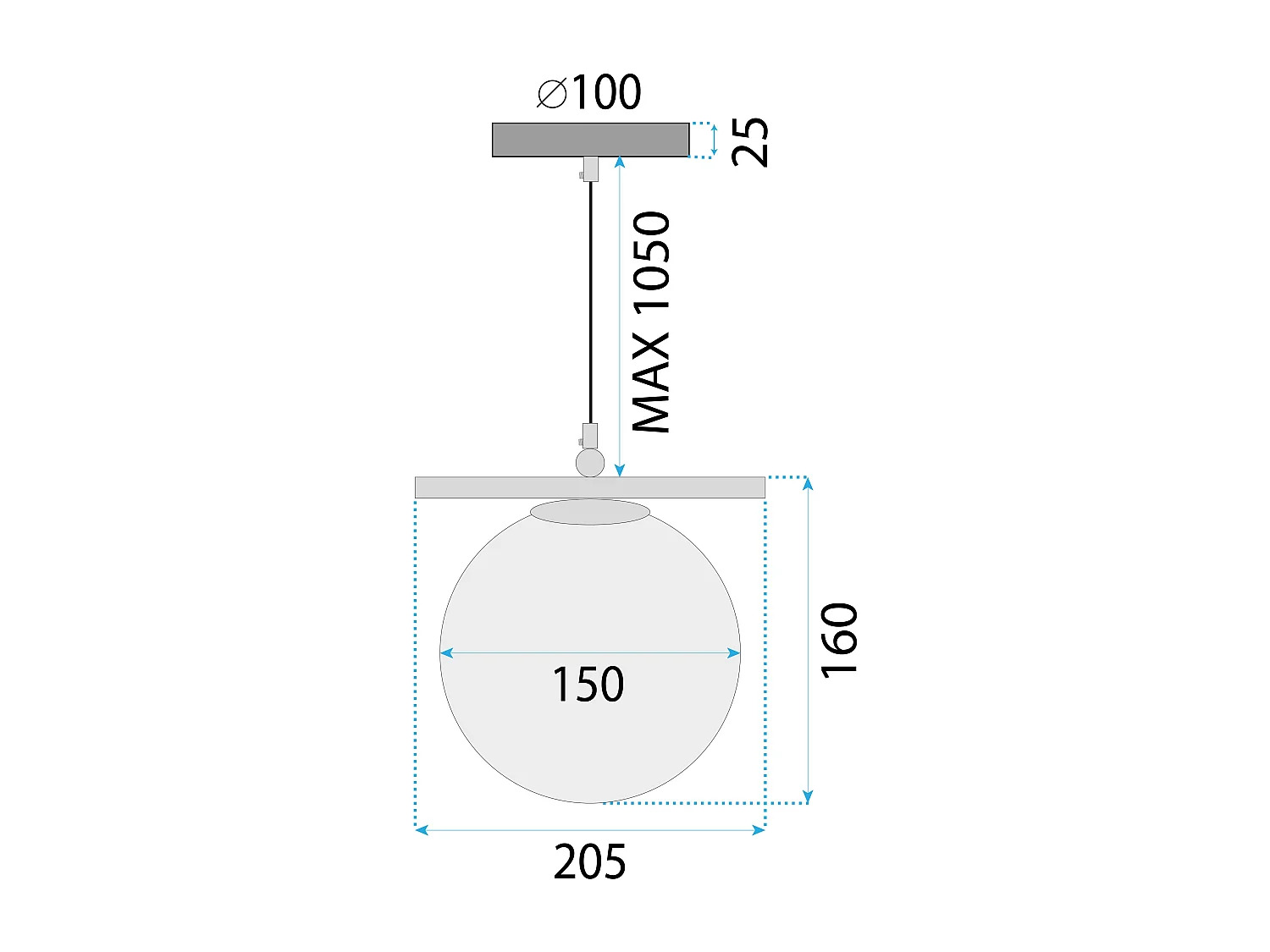 Hängelampe Toolight App1667-1Cp Gold