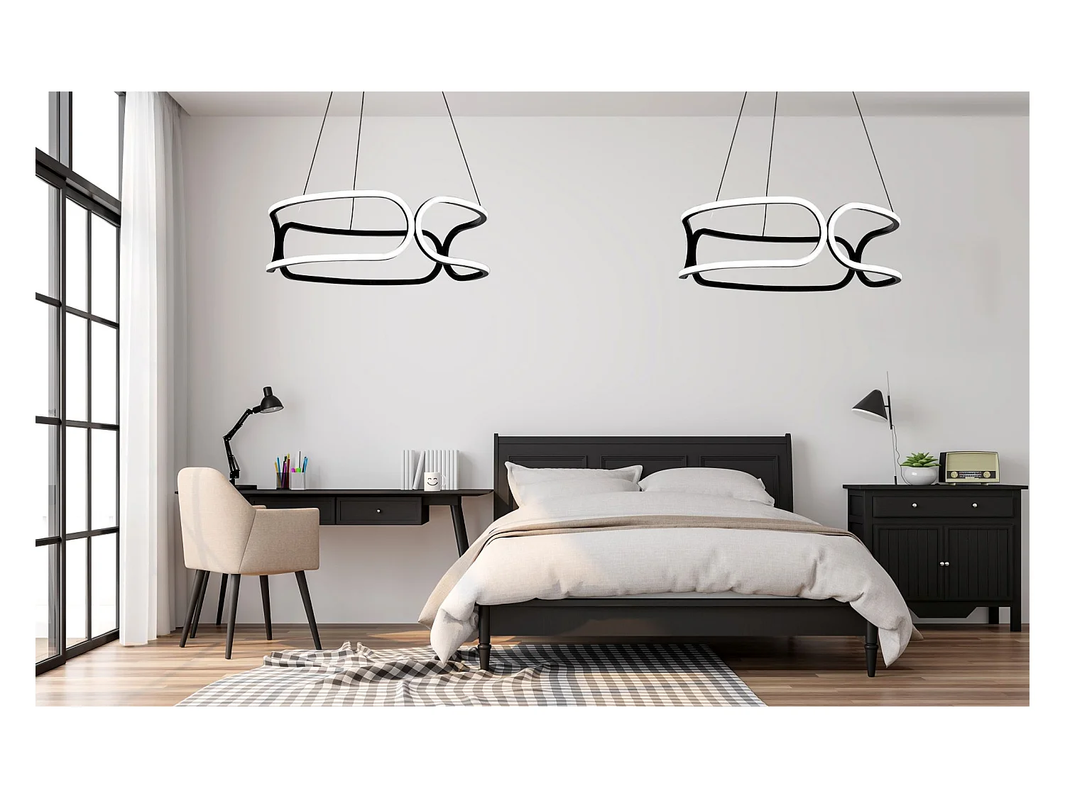 Lampe Suspendue Toolight Led App790-Cp Trio Black