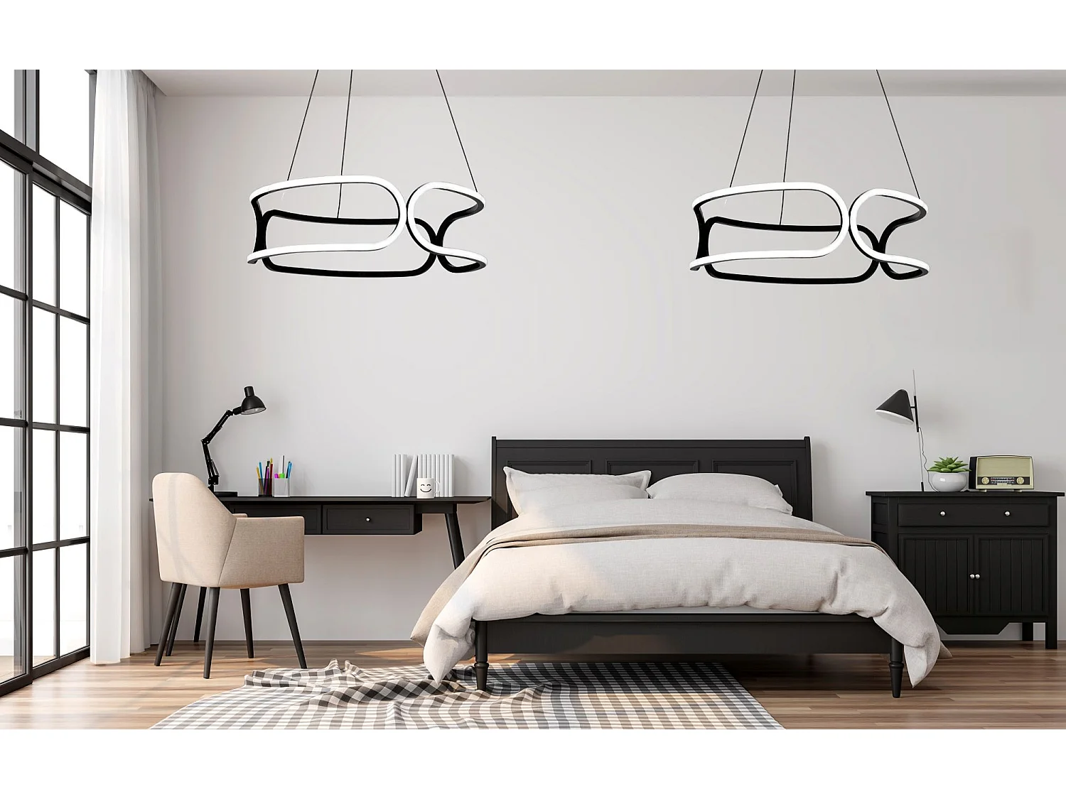 Lampe Suspendue Toolight Led App790-Cp Trio Black