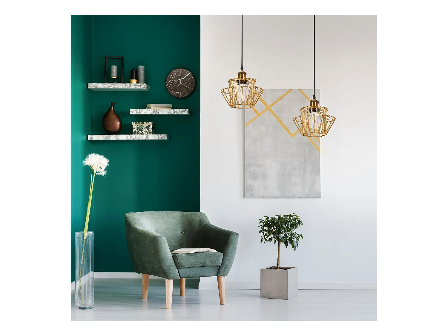 Lampe Suspendue Toolight App942-1Cp Set 36Cm Gold